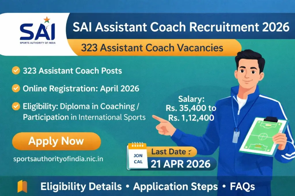 SAI Recruitment 2026 Assistant Coach