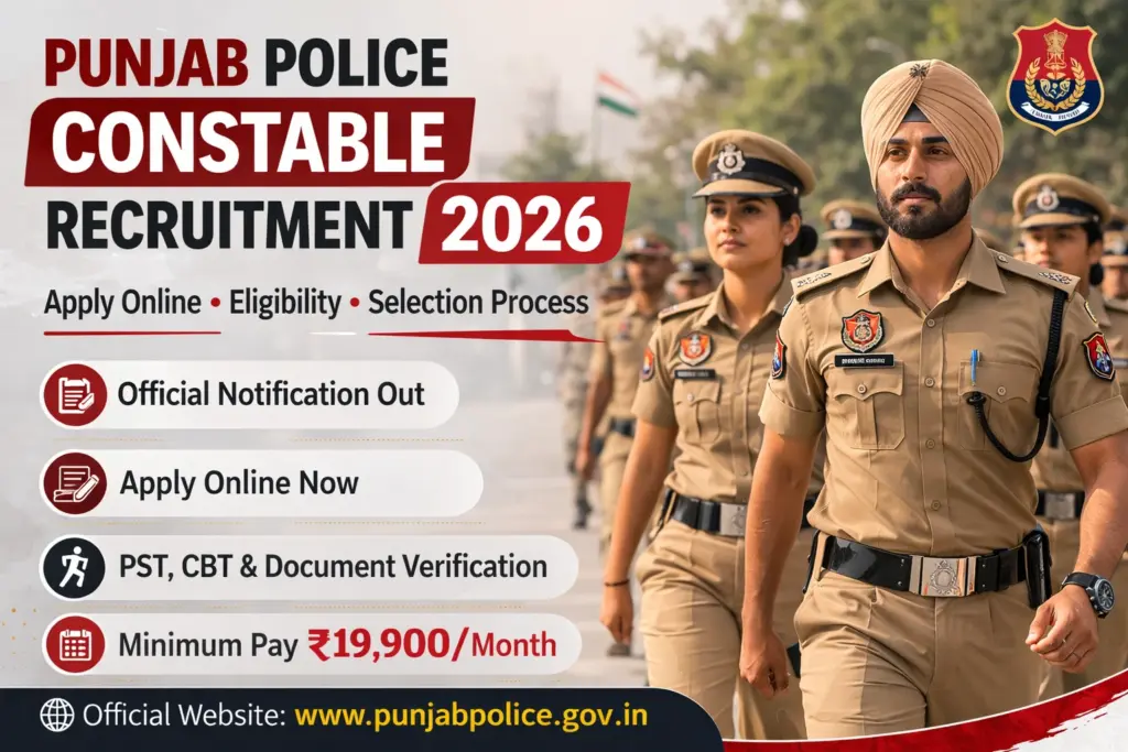 Punjab Police Constable Bharti 2026 - Apply Online Before 30 March For 3297 Vacancies,