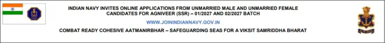 Indian Navy Agniveer SSR MR and SSR Medical Vacancy