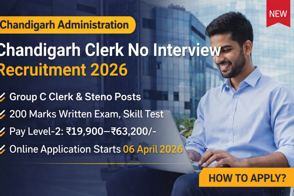 Chandigarh Clerk No Interview Recruitment 2026
