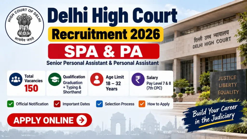 Delhi High Court 2026 SPA & PA Recruitment